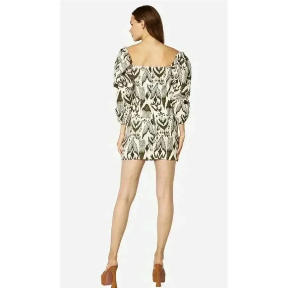 $295 Misa Los Angeles Marta Pouf Shoulder Dress XS Extra Small Mini Cream - Picture 2 of 7